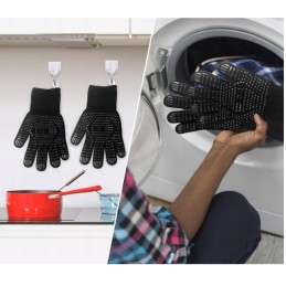 Ugniai atsparios pirštinės kepimui ant grotelių, atsparios karščiui, stiprios ugniai