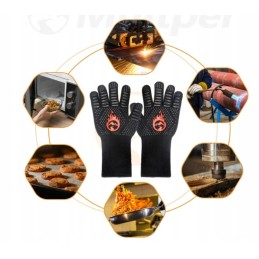 Ugniai atsparios pirštinės kepimui ant grotelių, atsparios karščiui, stiprios ugniai