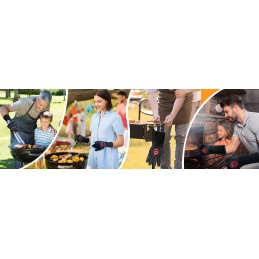 Ugniai atsparios pirštinės kepimui ant grotelių, atsparios karščiui, stiprios ugniai