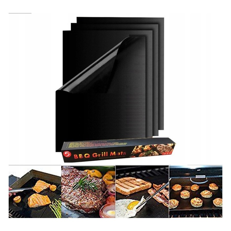 12x tefloninis grilio kilimėlis kepimui, komplektas