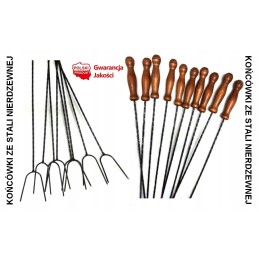 Dešrų šakutės 10 vienetų su nerūdijančio plieno antgaliais