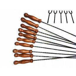 Nerūdijančio plieno laužo šakės, 120 cm, atramos 10 vnt