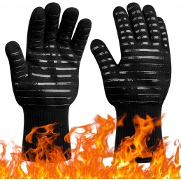 Apsauginės pirštinės kepsninės pirštinės karščiui atsparios 800°C x2