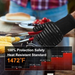 Apsauginės pirštinės kepsninės pirštinės karščiui atsparios 800°C x2