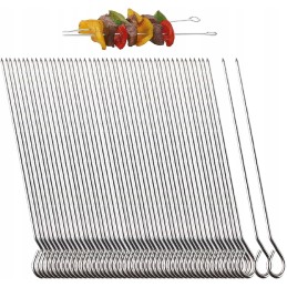 50x metalinis iešmas kepsniniams kebabams, šampano adatoms, iešmams 15 cm