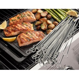 50x metalinis iešmas kepsniniams kebabams, šampano adatoms, iešmams 15 cm