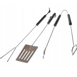 Grilio įrankių rinkinys: mentelė + žnyplės + šakutė 11915