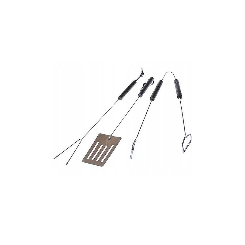 Grilio įrankių rinkinys: mentelė + žnyplės + šakutė 11915