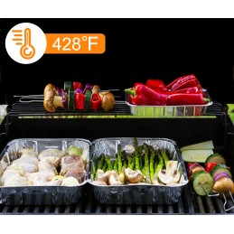 Aliuminio indas, stačiakampis grilio padėklas, maitinimo lėkštė, 2 x 15cm grilis