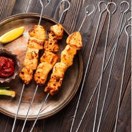 Metaliniai iešmeliai griliui, 5 vnt, 30 cm