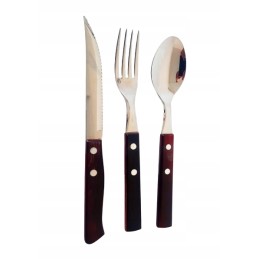 Di solle sollewood 3 dalių stalo įrankių rinkinys, su kepsnių peiliu, šaukštu-šakute