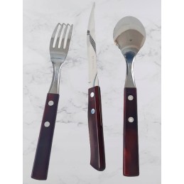 Di solle sollewood 3 dalių stalo įrankių rinkinys, su kepsnių peiliu, šaukštu-šakute