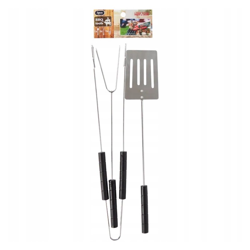Grilio įrankių rinkinys, grilio reikmenų rinkinys, žnyplės, 3 vnt