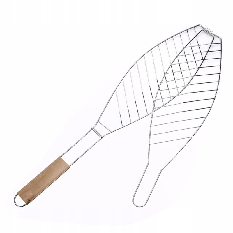 Skrudintuvo laikiklis, grotelės žuviai kepti, bbq grilis