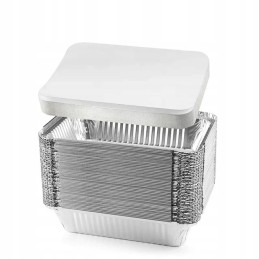 Aliuminio indas, stačiakampis grilio padėklas, maitinimo lėkštė, 2 x 15cm grilis