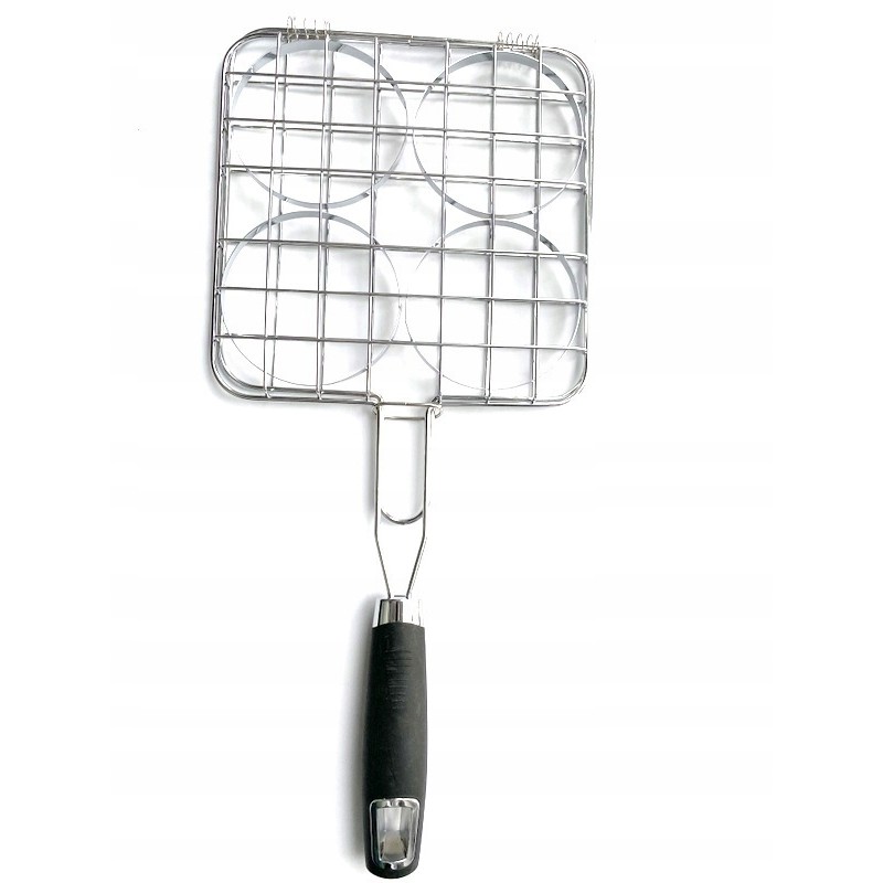 Grotelės mėsainių mėsai kepti ant grotelių, BBQ laikiklis