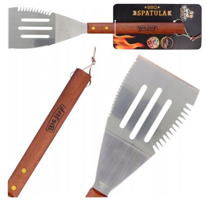 Grilio mentelė BBQ mentelė didelis šaukštas su dantukais 41cm didelis jeff