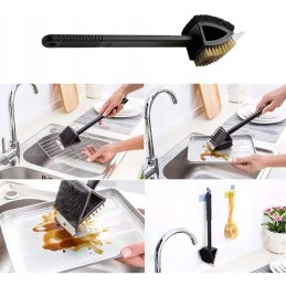 3in1 vielinių grotelių valymo šepetys