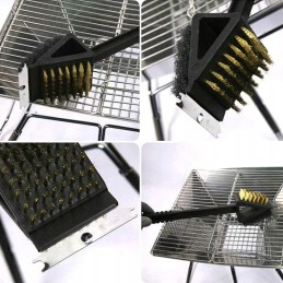 3in1 vielinių grotelių valymo šepetys