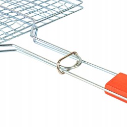 Sulankstomos grotelės griliui ir kepimui, uždaros, metalinės grotelės, 34x58 cm