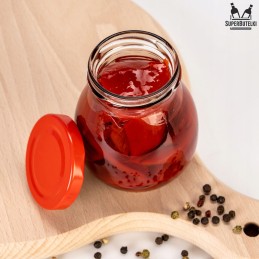 245 ml stiklinis indas su metaliniu dangteliu