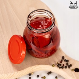 245 ml stiklinis indas su metaliniu dangteliu