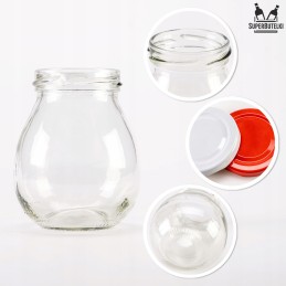 245 ml stiklinis indas su metaliniu dangteliu