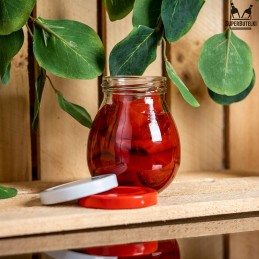 245 ml stiklinis indas su metaliniu dangteliu