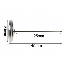 Termometras mėsai rūkyti, didelis ciferblatas, nerūdijančio plieno zondas