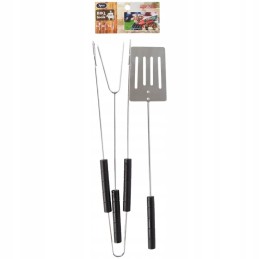 Grilio įrankių rinkinys, mentelė, šakutė ir žnyplės