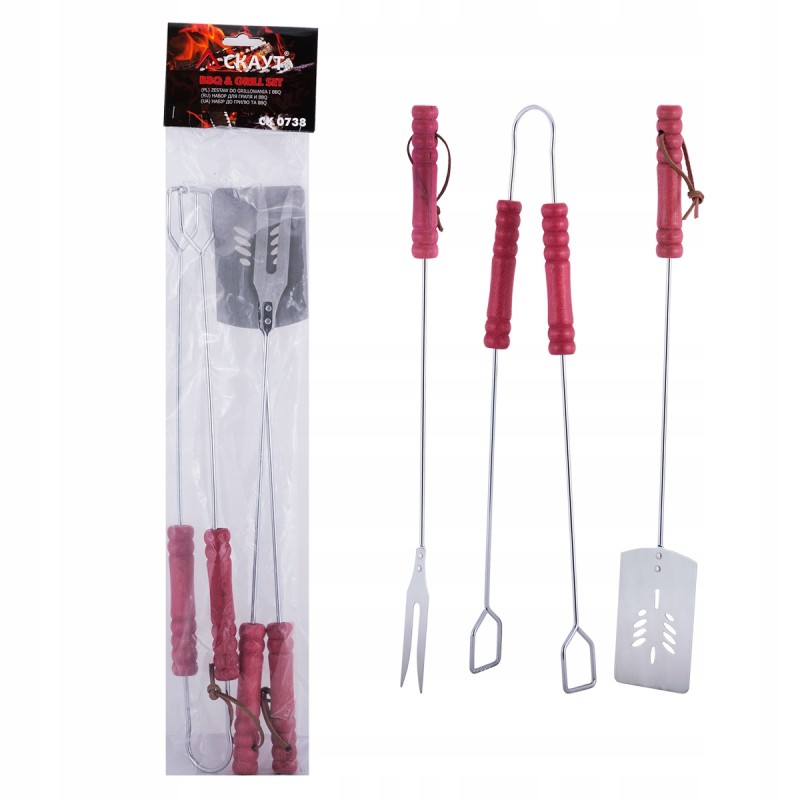 Ilgų kepimo indų grilio stalo įrankių rinkinys