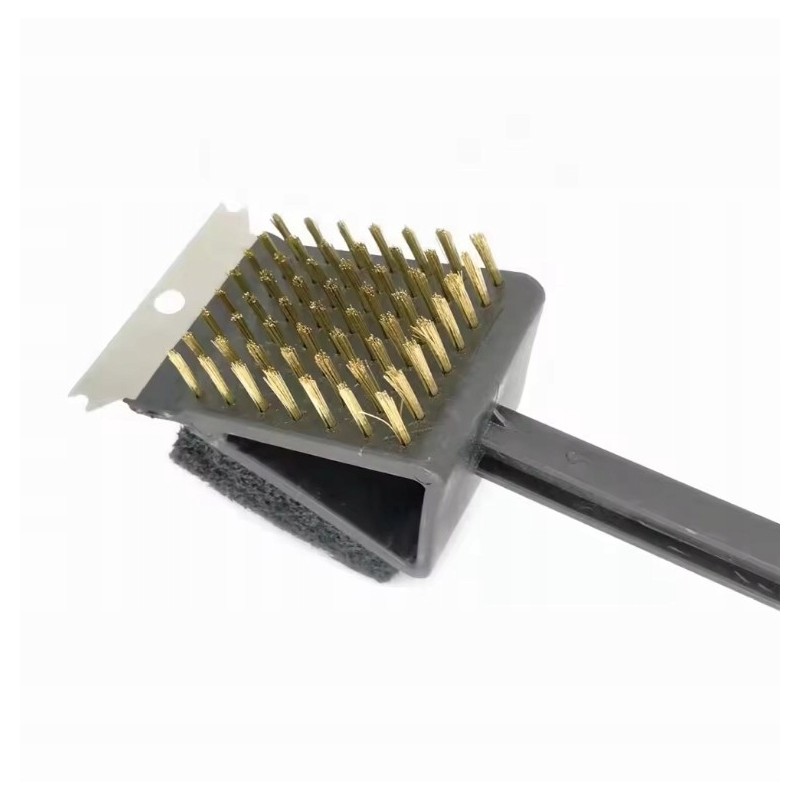 Ilgas grandiklis ir šepetys grilio grotelių valymui - 36cm