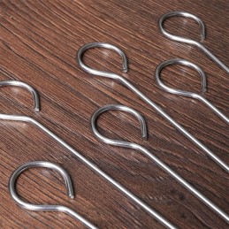 Iešmeliai, plieniniai iešmai, kepsninės komplektas, 6 vnt 29 cm