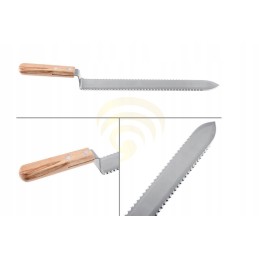 Atsegamas peilis, dantytas iš abiejų pusių, ilgas