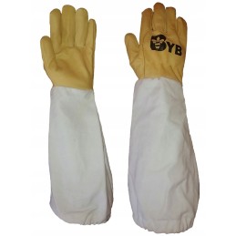 Geltonos odinės bitininkystės pirštinės