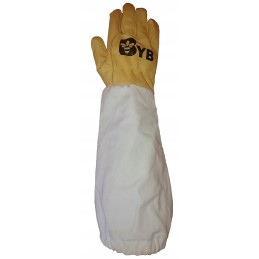 Geltonos odinės bitininkystės pirštinės