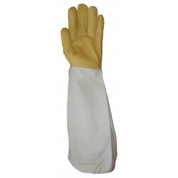 Geltonos odinės bitininkystės pirštinės