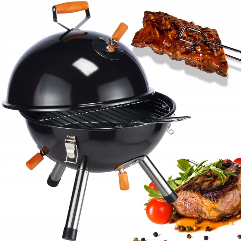 Grilis anglinis sodo grilis su BBQ dangteliu