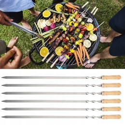 55 cm BBQ nerūdijančio plieno iešmai laužo pagaliukai 6 vnt.