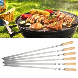 55 cm BBQ nerūdijančio plieno iešmai laužo pagaliukai 6 vnt.