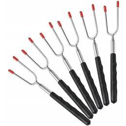 Ištraukiama šakutė bbq ugniai, rinkinyje 6 vnt