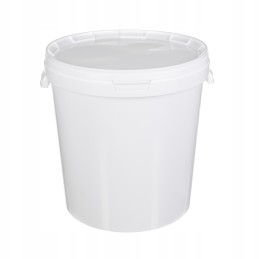 Apvalus kibiras, 33 l, baltas su baltu dangteliu be rankenos