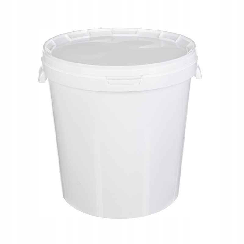 Apvalus kibiras, 33 l, baltas su baltu dangteliu be rankenos