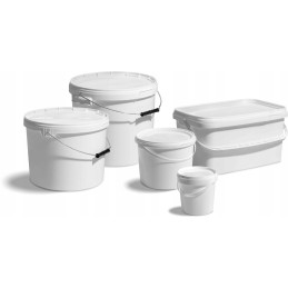Apvalus kibiras, 33 l, baltas su baltu dangteliu be rankenos