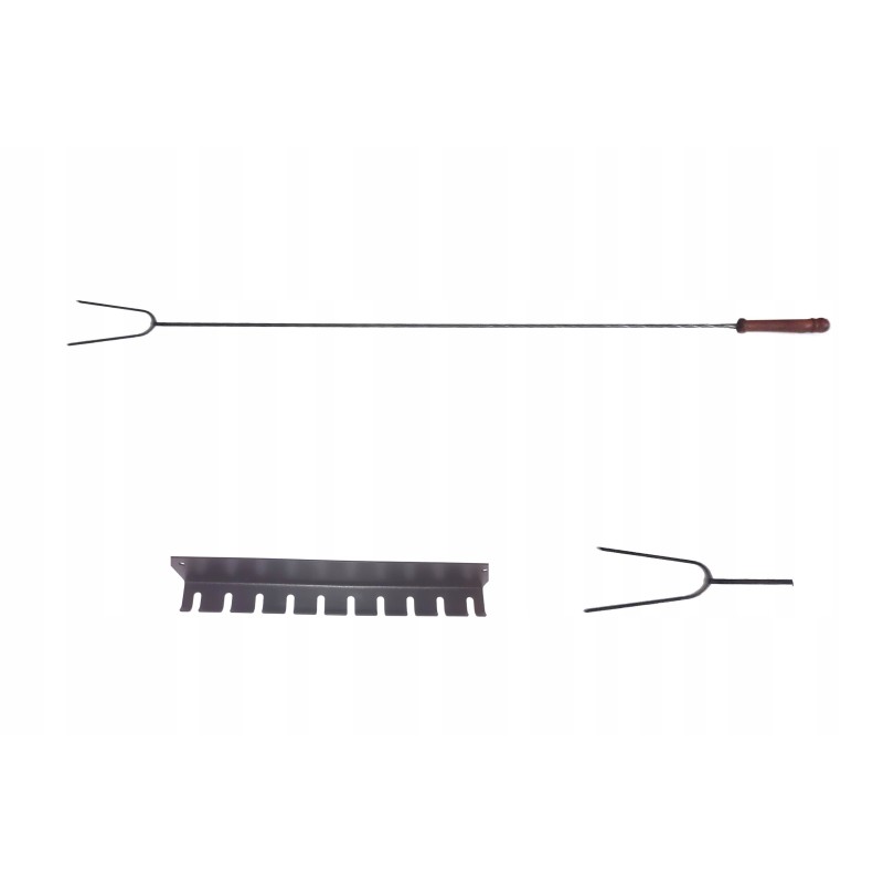 Šakės + kabykla dešrelių laužas 125cm - 10 vnt