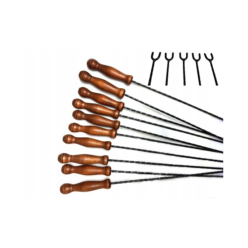 Nerūdijančio plieno ugnies lazdos, galai 140 cm, atramos 10 vnt