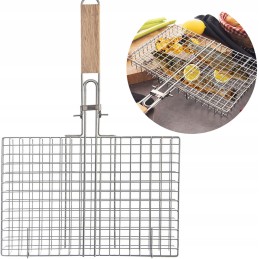 Grilio grotelės daržovėms, žuviai, plieninis krepšelis