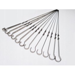 Nerūdijančio plieno kebabo iešmeliai 12vnt 55cm 8mm