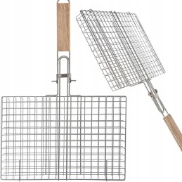 Didelis plieninis grilio krepšys daržovėms, žuviai