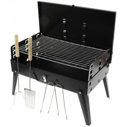 Didelė sulankstoma medžio anglis turistinė kepsninė 2